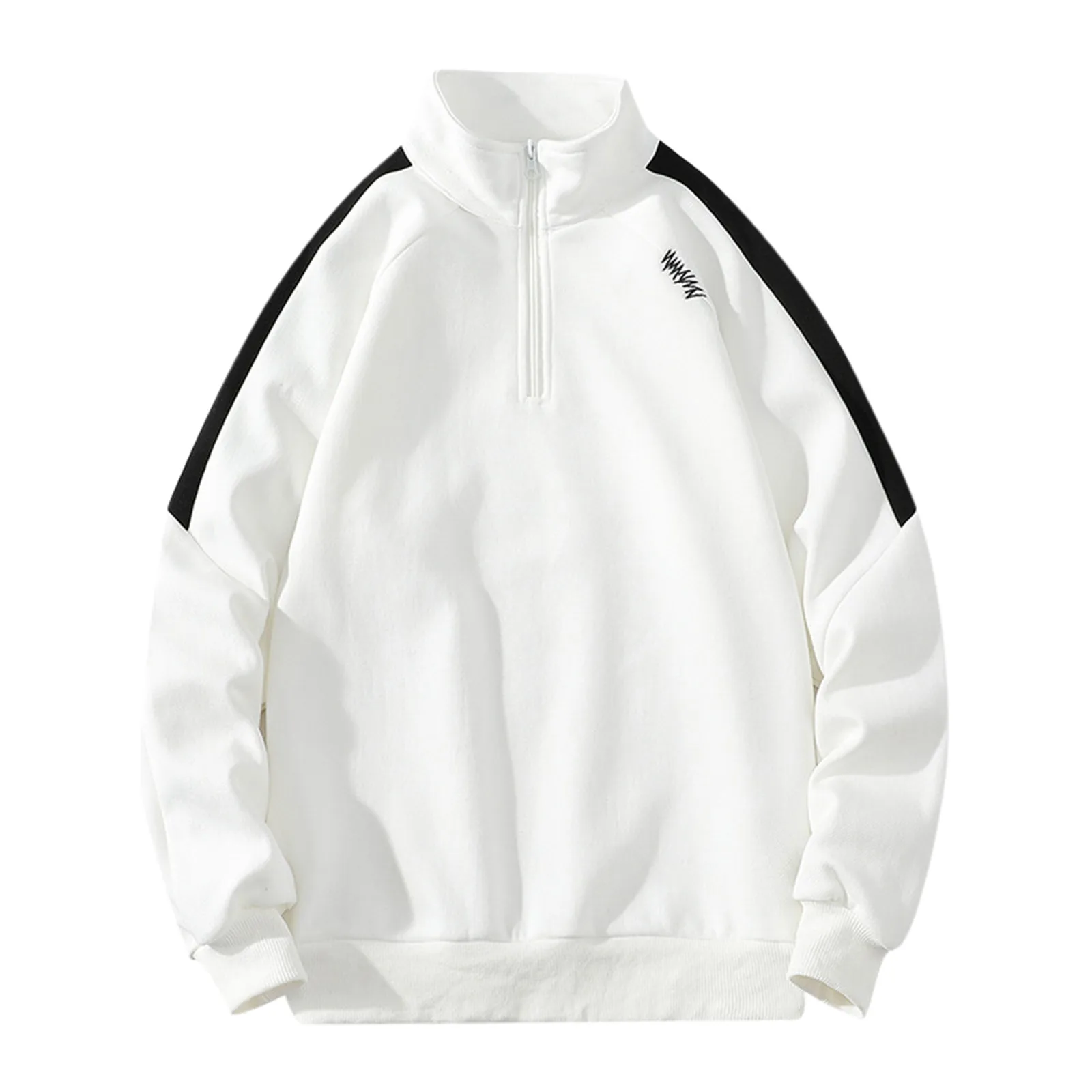 

Men Polo Collar Color Contrast Oversized Sweatshirt Men High Street Long Sleeve Casual Clothes Teens 2023 Autumn Spring Fashion