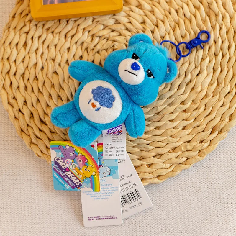 Care Bears Plush Keychain Carebears Rainbow Bear Squeak Voice Stuffed Toys Doll Backpack SchoolBag Decor Keyring Girl Gifts