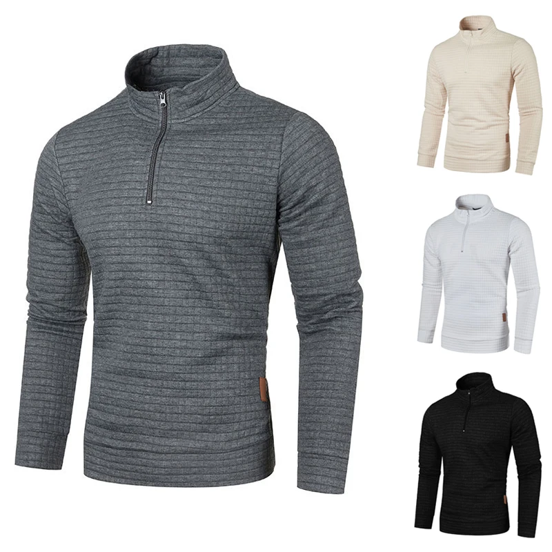 New Men Sweatshirts Spring Thicker Pullover Half Zipper Pullover for Male Hoody Outdoor Sweatshir Autumn Turtleneck Sweatshirt
