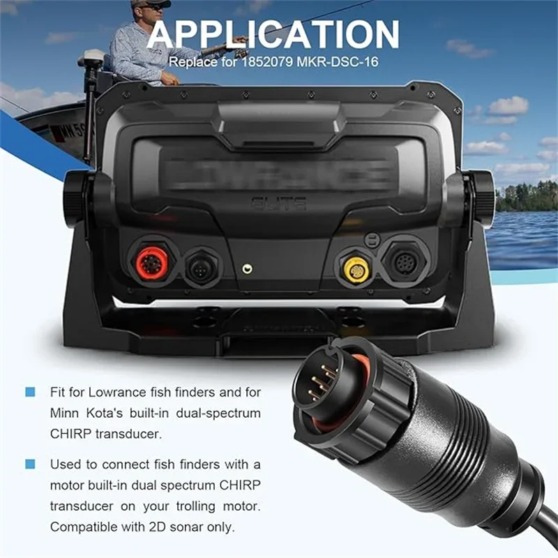 Replacement for 1852079 DSC (Dual Spectrum Chirp) Adapter Cable/MKR-DSC-16 Lowrance 9-PIN Adapter Cable for 2D Sonar only