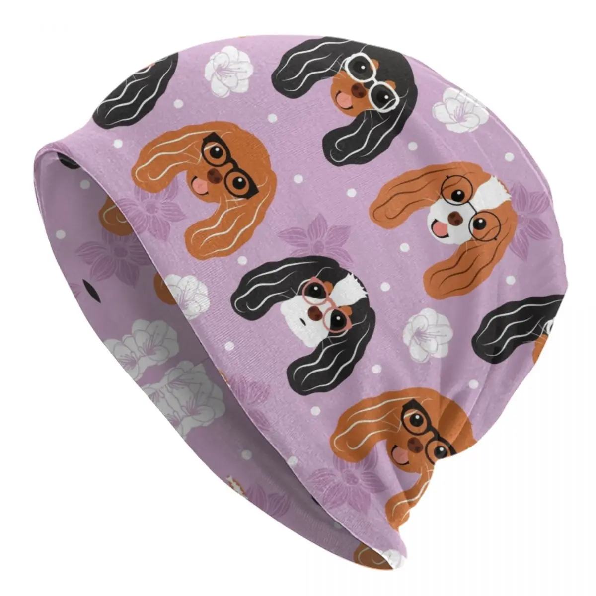 

Cavalier King Charles Spaniel With Glasses Beanie Cap Bonnet Homme Knitting Hats Ski Pet Dog Skullies Beanies Caps