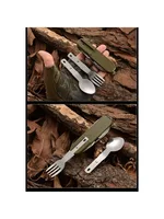 7 in 1 Multifunctional Outdoor Cutlery Portable Knife Spoon Fork Opener Can Opener Picnic Camping Hiking Trip Foldable Cutlery 2