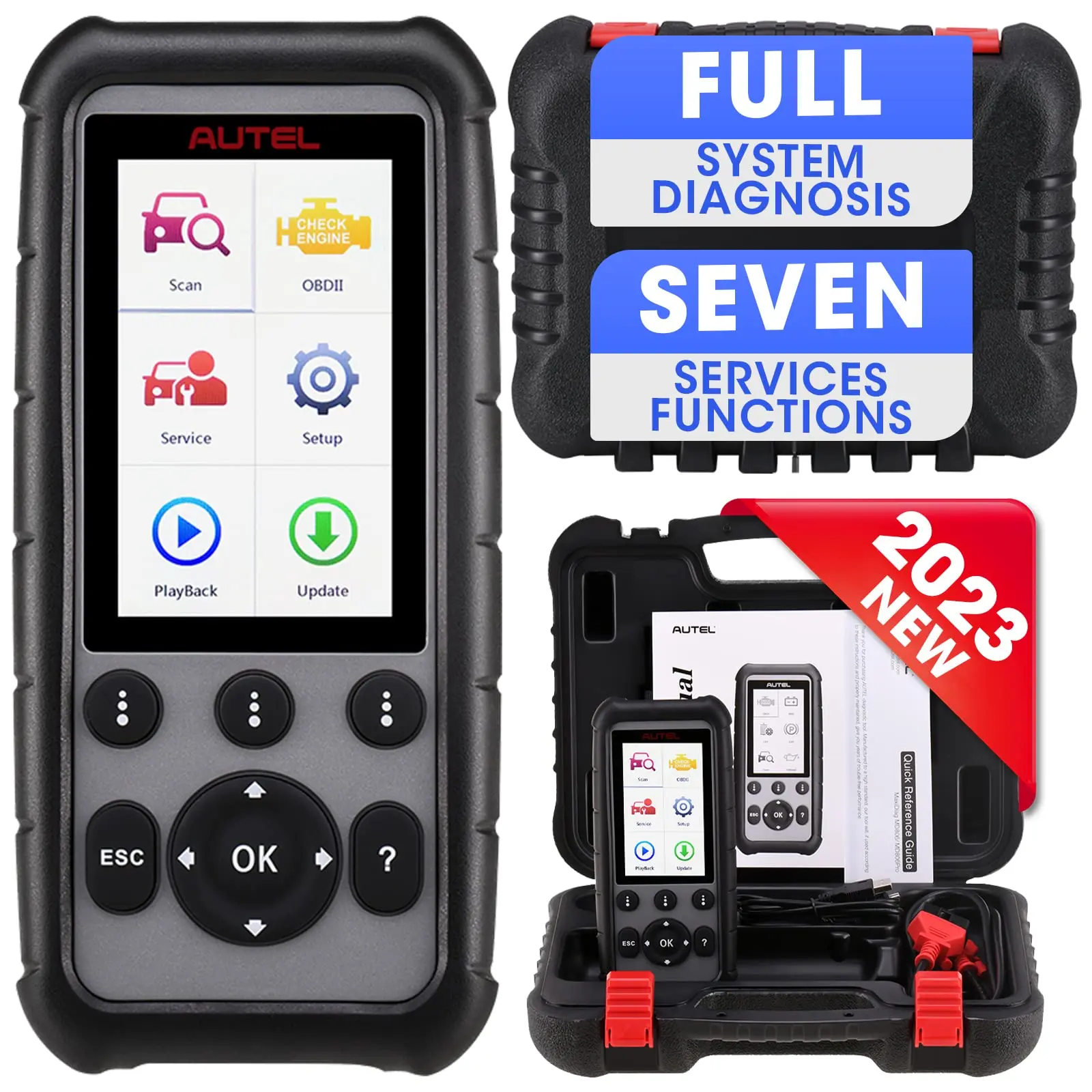 Autel Obd2 Scanner 2023 Maxidiag Md806 Pro Lettore Di Codici Strumento Di Scansione Del Sistema Completo Diagnostica Dell'Auto Olio Bms Sas Dpf Epb Ag