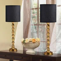 30.5" Gold Buffet Lamps Set of 2 with Black Shade, Buffet Table Lamps Set of 2 for Living Room, Black Gold Lamps for Dining Room 2