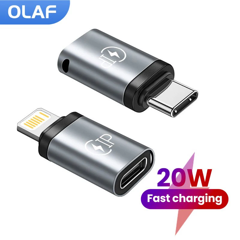 Olaf 20W Lightning Female To USB C Male Charger Adapter For iPhone 15 Huawei Xiaomi Samsung IOS To Type C Adaptador usb to type c adapter type c adapter lightning to usb c adapter ios to type c adapter charger power adapter charging cable adapter