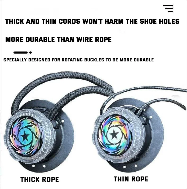 Crystal Swivel Buckle Laces Sneakers Thick Rope Automatic Shoelaces Without Ties 4mm Round Shoelace Shoe Accessories shoe laces shoe accessories shoelaces without ties