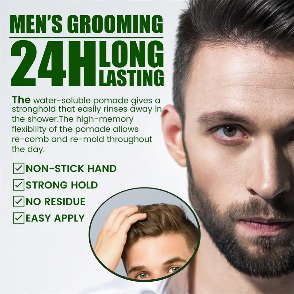 Description Picture 6 of itemMen's Strong Styling Gel Lasting Fluffy Hair Styling Waxes Men's Hair Cream Styling Products Natural Hairstyle Care Cream Beauty