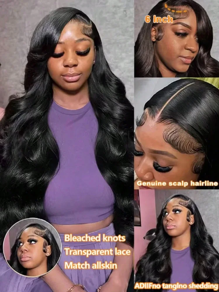 13x6 Body Wave Lace Frontal Human Hair Wigs HD Transparent 30 Inch 13x4 Lace Front Wig Curly Wave Human Hair Wigs for Women