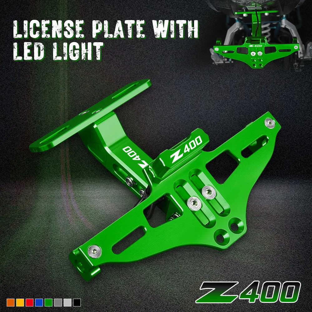 

For KAWASAKI NINJA Z400 Z 400 2018 2019 -2023 2024 Motorcycle Accessores Rear License Plate Holder Mount LED Turn Signal Lights