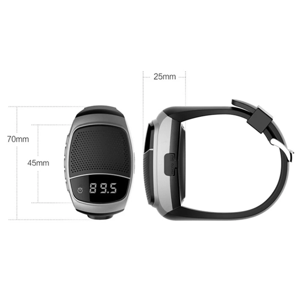 B90 Running Wrist Hand Buetooth Watch Portable Loudly Speaker Sports Music FM Radio Support 8GB 16GB TF Memory Card