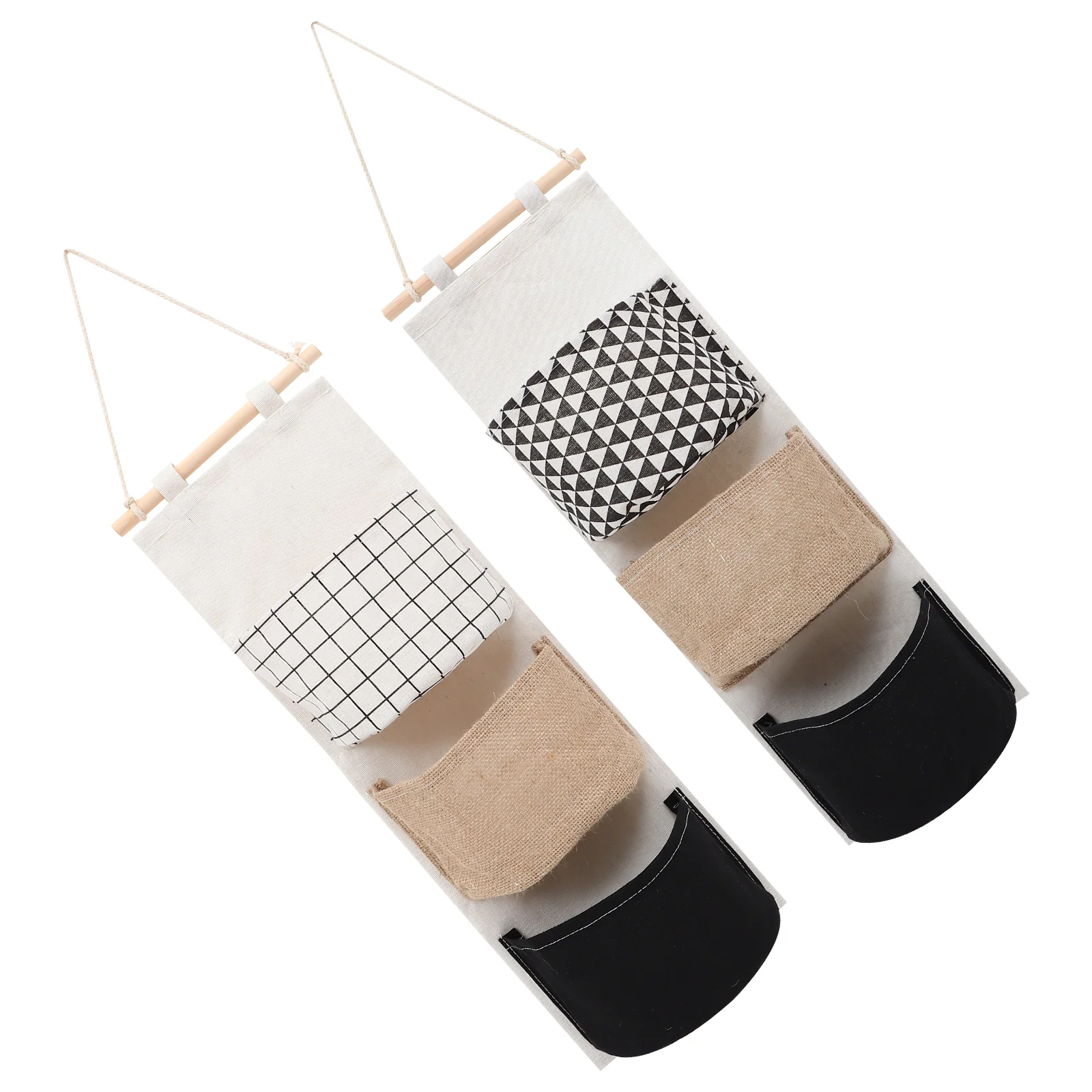 

2 Pcs Wall Mounted Storage Bag Wardrobes Hanging Baskets for Organizing Organizer Pouch Wood Door