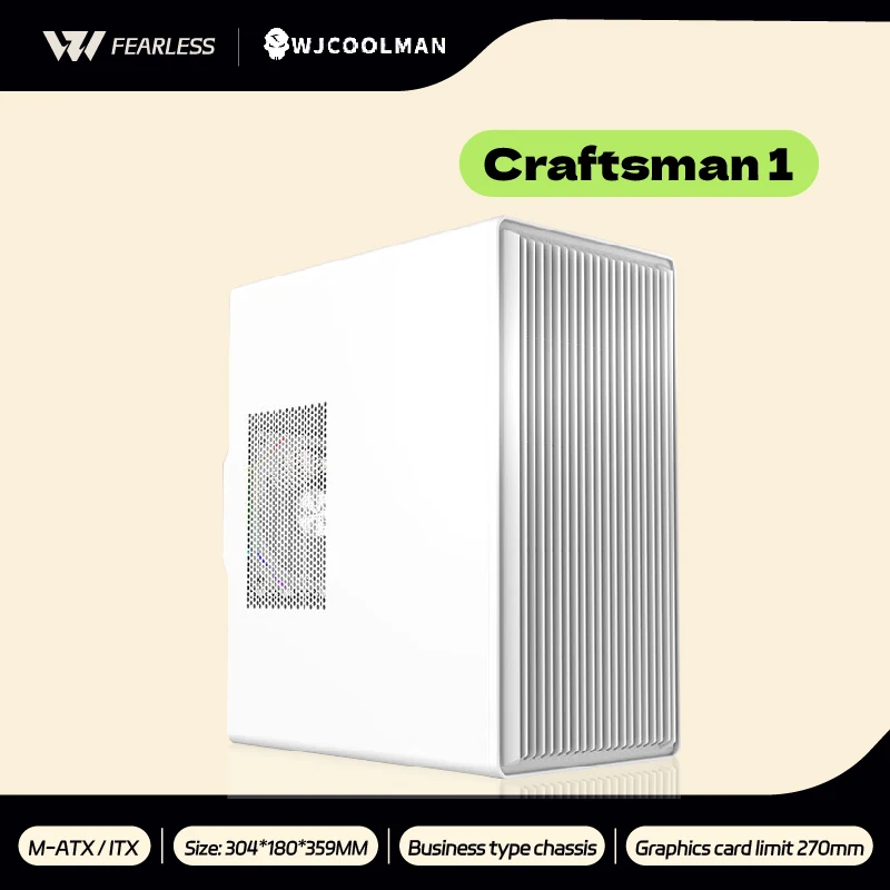 WJCOOLMAN Craftsman 1 MTAX/ITX PC 케이스 USB3.0 게이머용 오픈 펜스 패널 데스크탑 비즈니스 소형 섀시