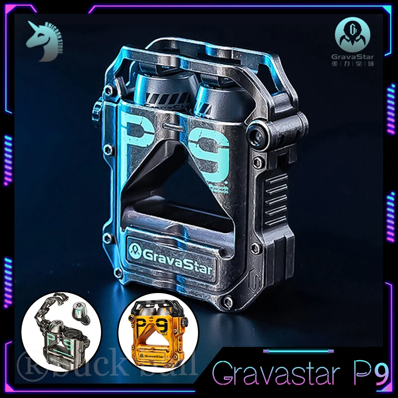

Gravastar P9 Bluetooth Earphone Wireless Headset Dual Stereo Earbuds Noise Cancelling Metal Bass Earbuds Outdoor Sport Earphones