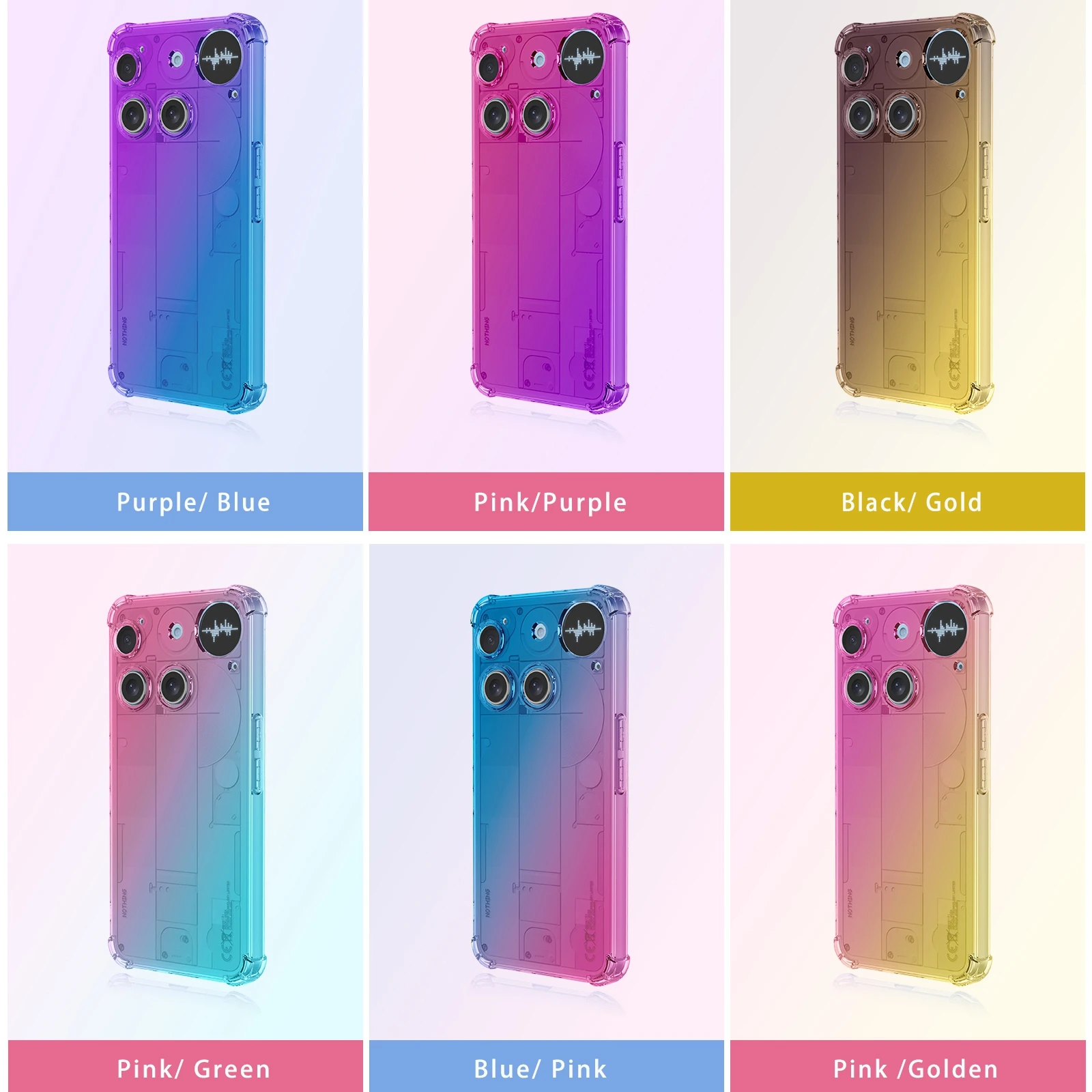 Gradient Shockproof TPU Case - Enhanced Protective Back Cover