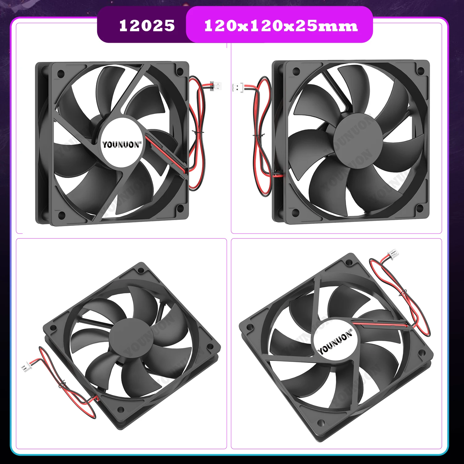 High-Performance DC Cooling Fan with Brushless Motor for 3D Printing (2-Pin Connection)