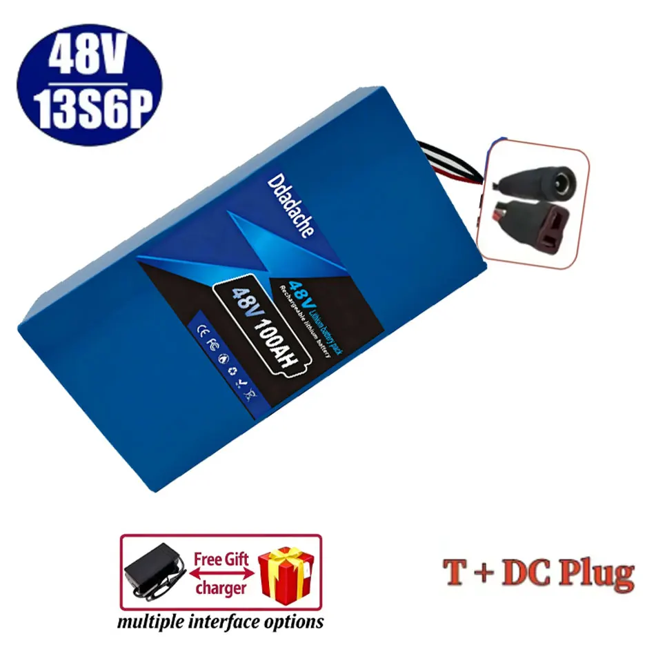 Neuer 48V 100Ah 2000W 13S6P 48V Lithium-Ionen-Akkupack 100000mAh für Elektroroller-Akku 54,6V mit BMS+Ladegerät – Detail 7