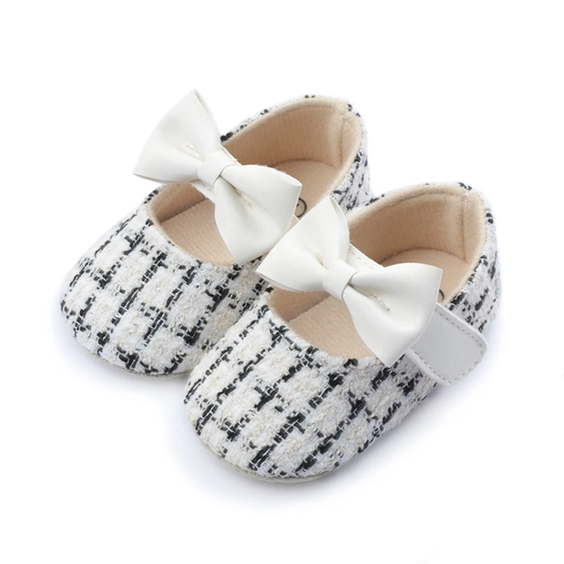 

Baby Girl Shoes Comfortable Bowknot Cotton Soft Sole Grid Shoes Fashion First Walkers Kids Shoes Chaussures Fille