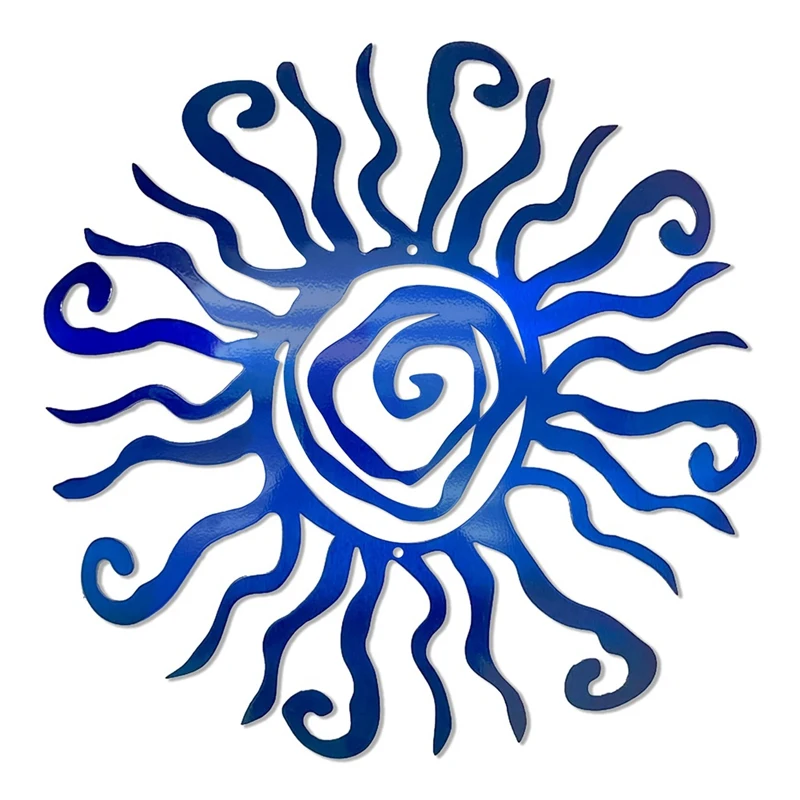 

Металлическая настенная Художественная Скульптура Wacky Sun, наружный декор, 11,8 дюйма, устойчивая к ржавчине, идеально подходит для внутреннего дворика и спальни, синего цвета