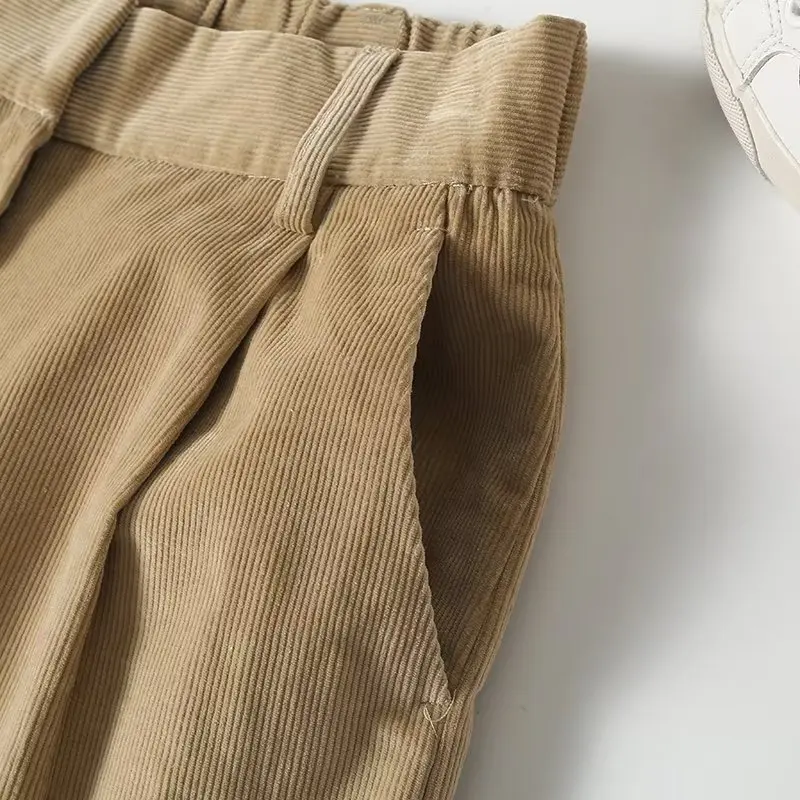 Jenny&Dave Autumn Winter Retro High Waisted Straight Straight Corduroy Pants Ladies New Women's Japanese Minimalist Casual Pants