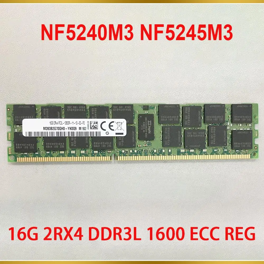 1 Pcs Server Memory NF5240M3 NF5245M3 For Inspur 16GB 16G 2RX4 DDR3L 1600 ECC REG RAM