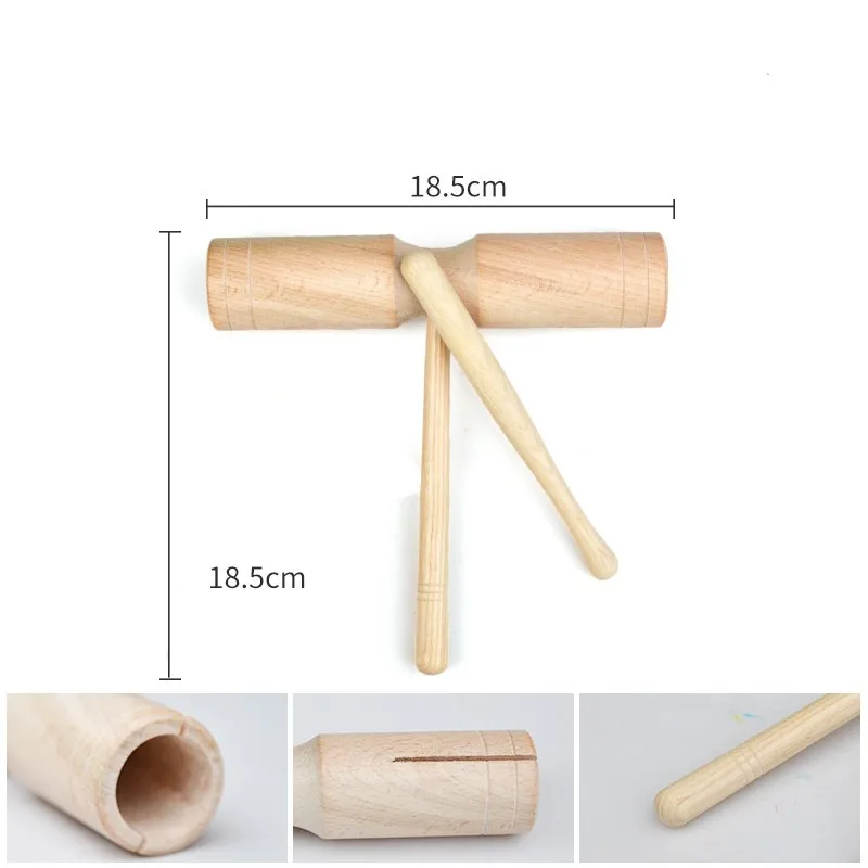Toddlers Music Toys Set Castanet Sand Hammer Tambourine Triangle Double Ringer Orff Percussion Instrument Sets Montessori Toys 5