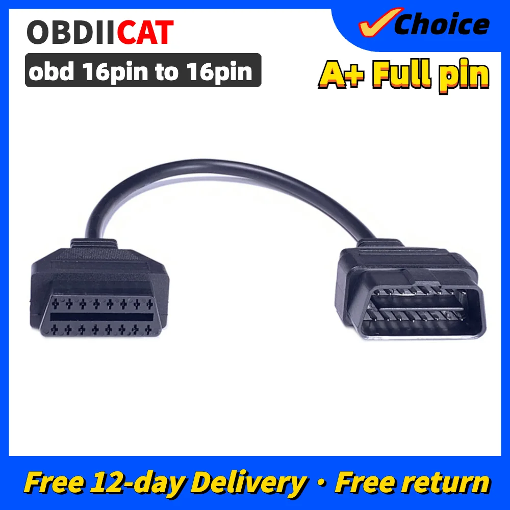 A + 풀 핀 OBD2 16 핀 연장 케이블, OBDII OBD 2 EOBD 16 핀 암-수 커넥터