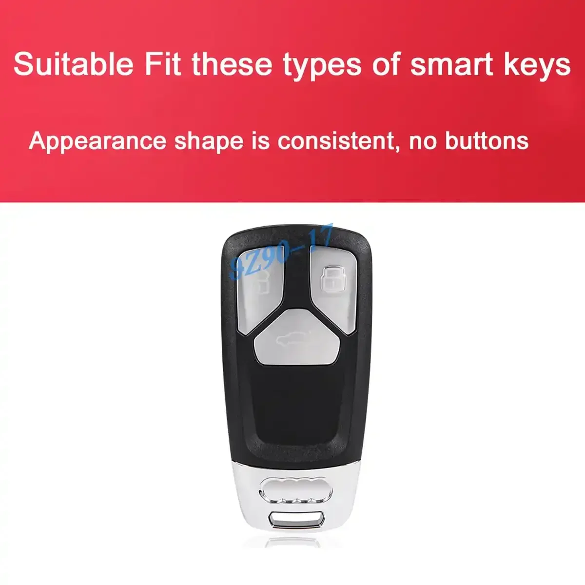 Sleek Black Transparent Key Fob Case Cover with Keychain Attachment