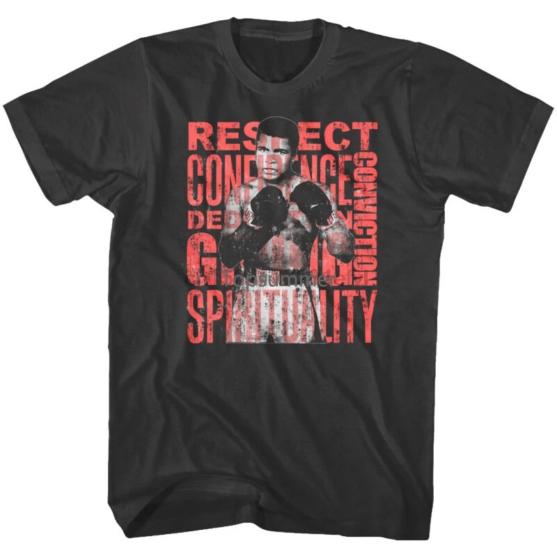 

Muhammad Ali Respect Confidence Spirituality Men'S T Shirt Boxing Legend Black