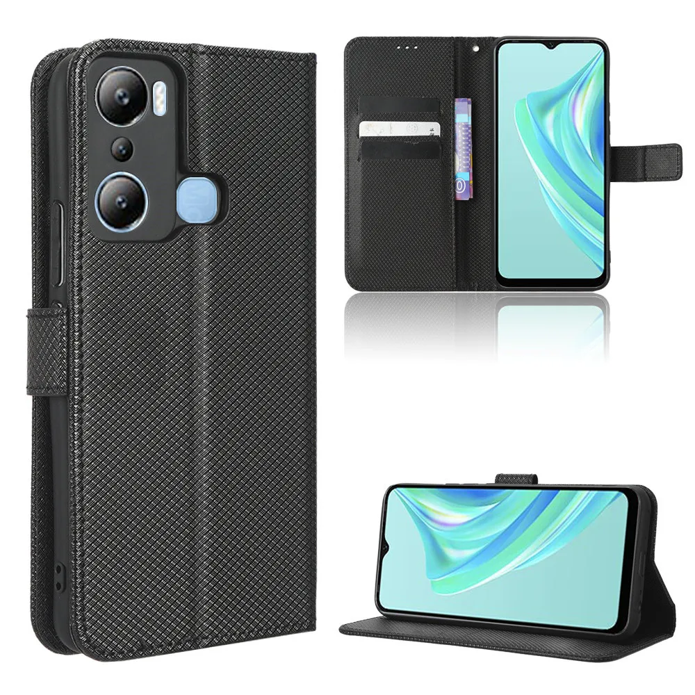 Per Infinix Hot 20I Luxury Flip Diamond Pattern Skin Pu Leather Wallet Stand Case Per Infinix Hot 20I 20 I Hot20I Phone Bag