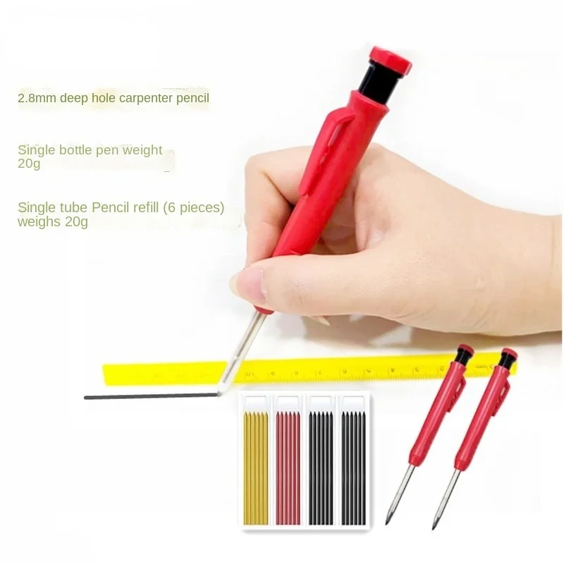 Deep Hole Engineering Marker Note Marker Pen Different Color Graphite Lead Core Writing Wood Cement Woodworking Activity Pen premiere note java wood 100