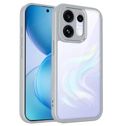 Clear Shockproof Silicone Phone Case with TPU Bumper for OPPO Reno16 Pro 5G (Gray)