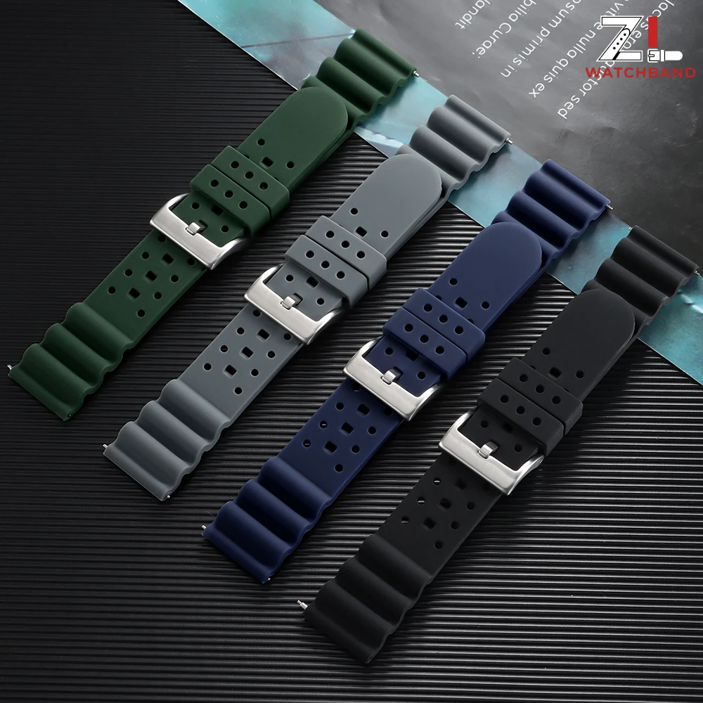 Premium High Tensile Silicone Sport Watch Band - Waterproof & Breathable Rubber Strap