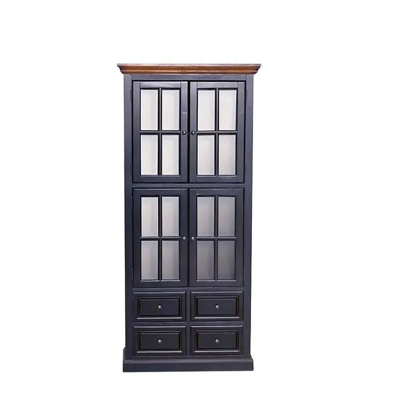 American country furniture children's solid wood bookshelves Mediterranean combination storage small bookcase