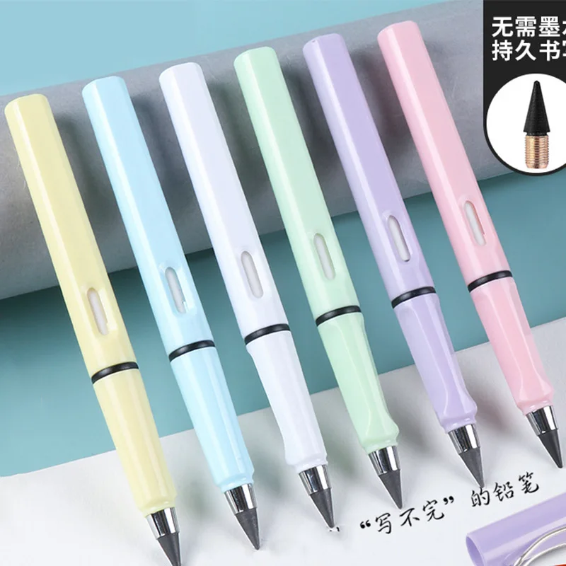2Pcs/Set 0.5mm Erasable Pen Solid Color Infinite Pencil School Supplies and Stationery Eternal Pencil for Student