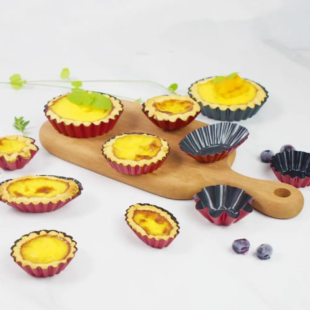 Kitchen Baking Accessories Carbon Steel Egg Tart Molds Non-stick Reusable Cake Mold Creative Mini Flan Pan Mold Cupcake Egg Tart cake mold