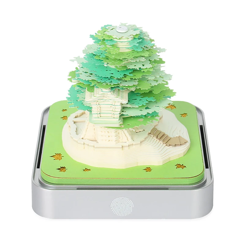 OmoshiroiBlock3DNotepadSakuraTreehouseTableCalendarwithLights