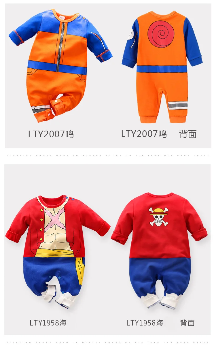 0-24M Baby Romper Boy Girl Anime Luffy Akatsuki Zoro Bodysuit Kids