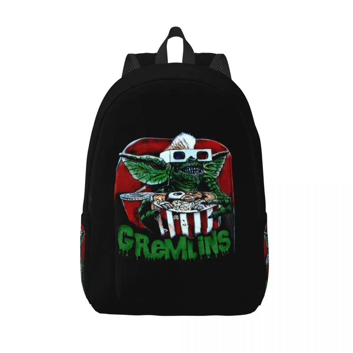 

Gremlins Canvas Backpack for Girls Boys Gizmo Movie Mogwai Horror Retro College School Travel Bags Bookbag Fits 15 Inch Laptop