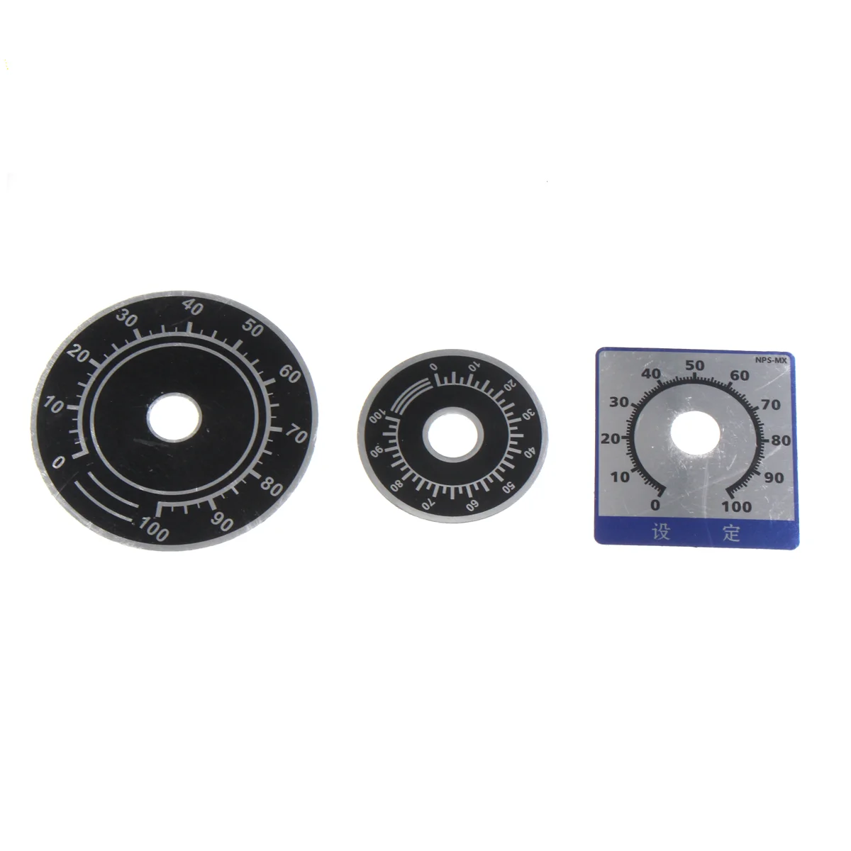 5/2PCS Dual Color Potentiometer 0-100 digital dial dial plate Aluminum label A03 knob cap WTH118 RV24 WX050