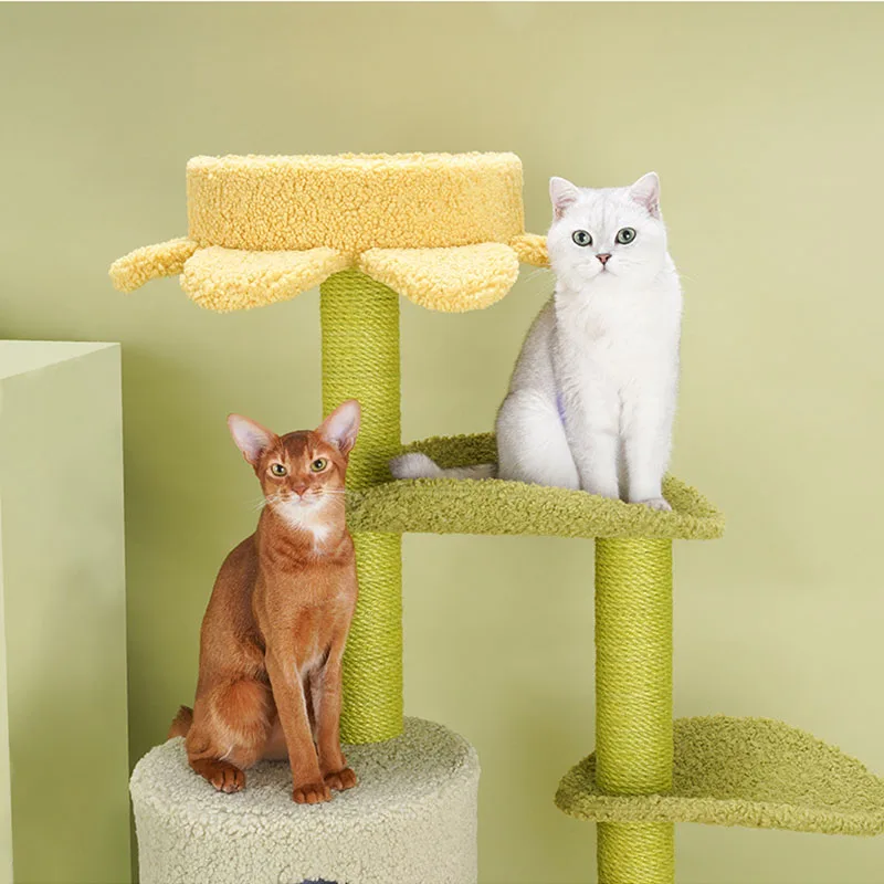 

Lotus Leaf Cat Climbing Frame Cat Nest Cat Tree One Jumping Platform Shelf Scratching Board Sisal Scratching Post Villa Cat Toys