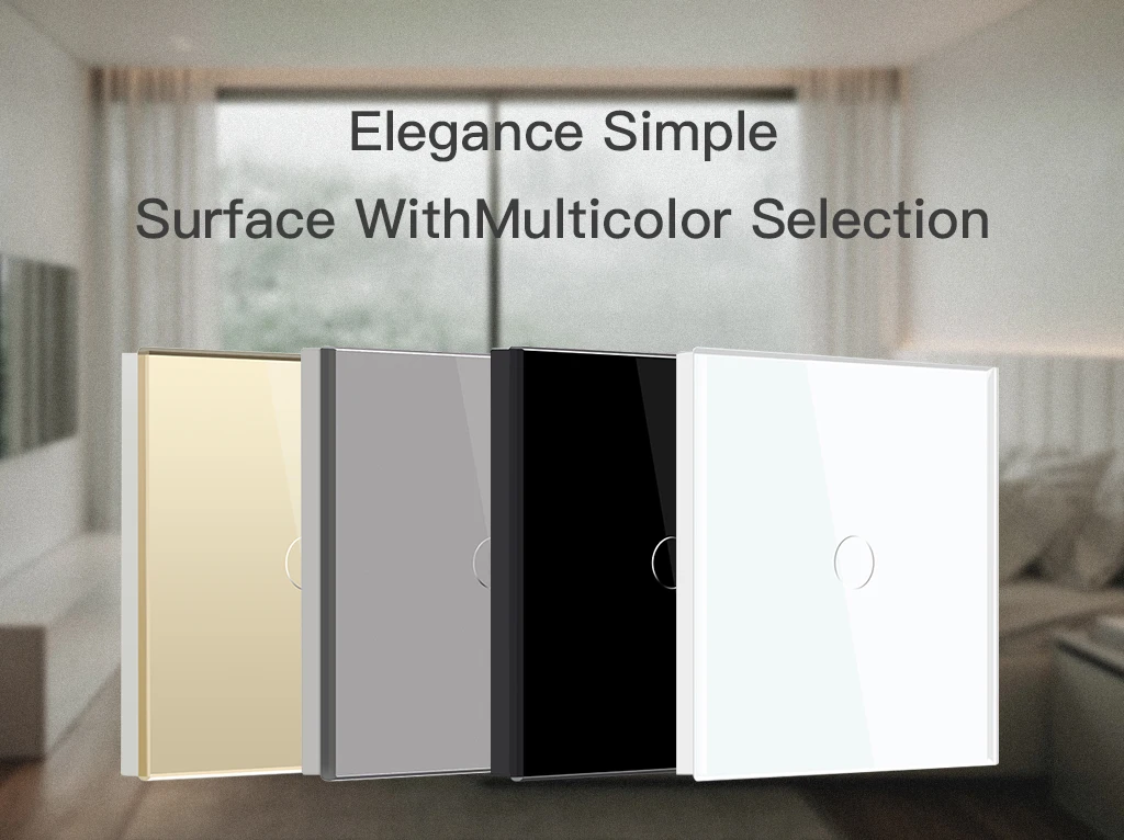 bseed pacote interruptores de luz parede interruptores de toque led sensor vidro temperado interruptor padrão da ue luz de fundo azul