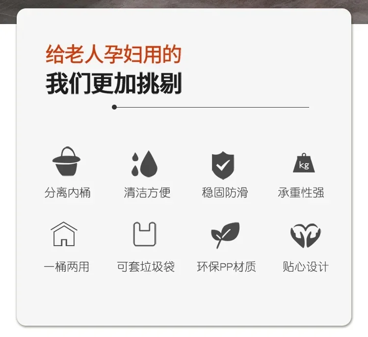 Description Picture 3 of itemLimited Elderly Plastic Toilet Stool Home Adult Pregnant Women Mobile Sanitary Toilet Chair Indoor Odor-proof Sitting Chair