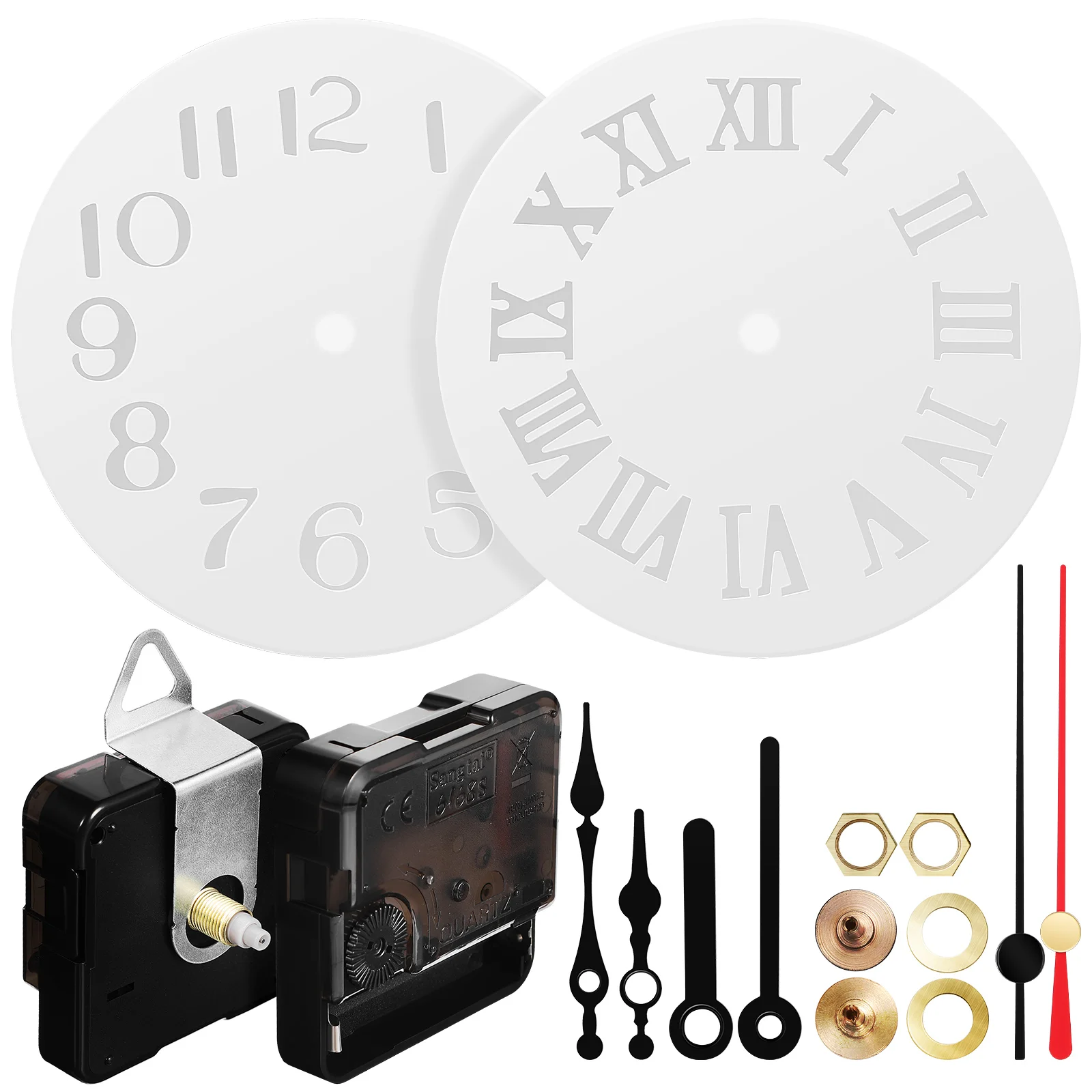 

2 Sets Silicone Mold Clock Replacement Mechanism Motor Kit Wall Resin Making Hands Operated Digital