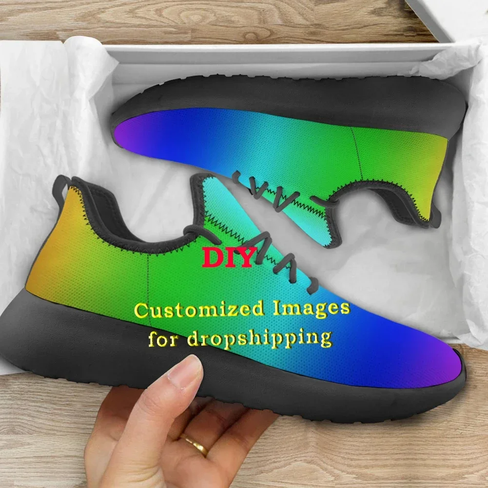 Golden Europe Floral Printed Women Running Sneakers Comfortable Sport Shoes Women Mesh Lightweight Walking Shoes