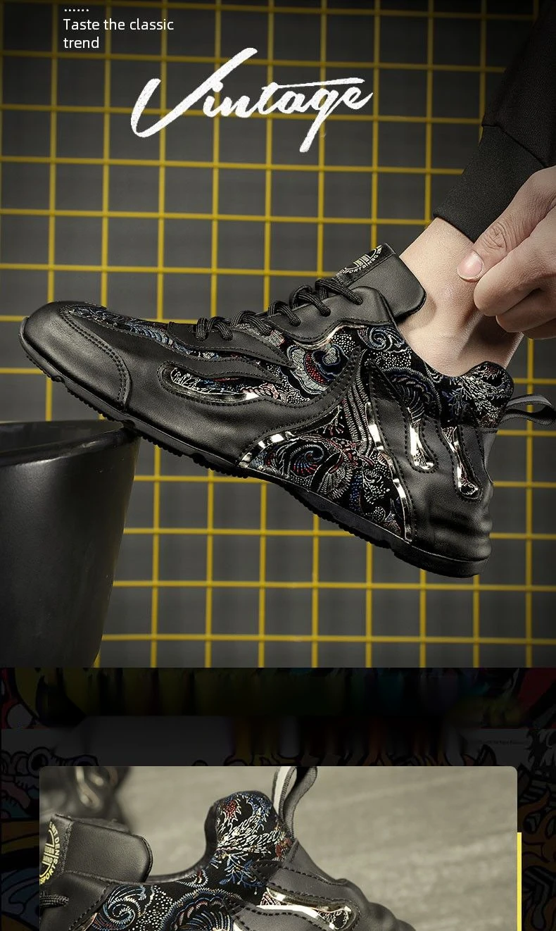 Neue Frühlings- und Herbsttasche Sole Dad Herren INS. Mode Sport Casual Leder Schwarz Schuhe Chaopai Atmungsaktiv_voghion.com