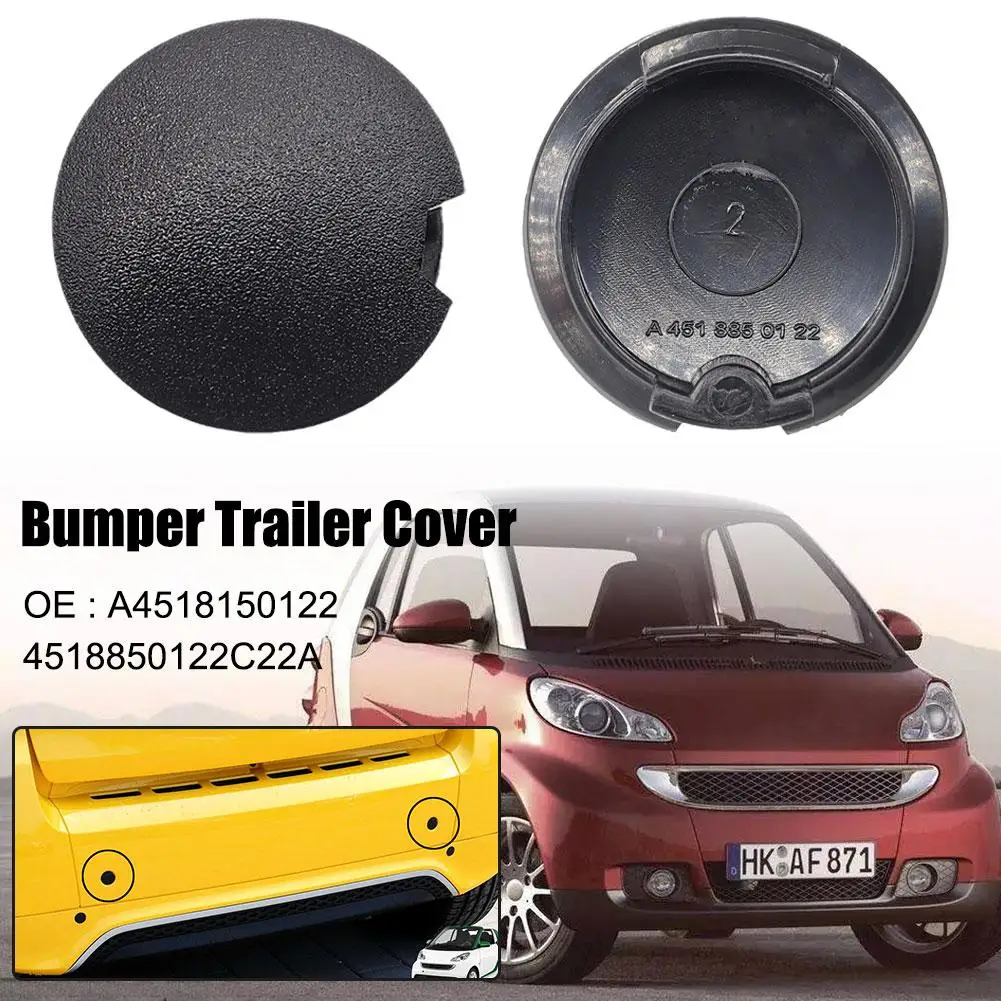 Car Front Rear Bumper Tow Hook Eye Coupler Trailer Cover Cap Plug for Smart Fortwo W451 2007-20