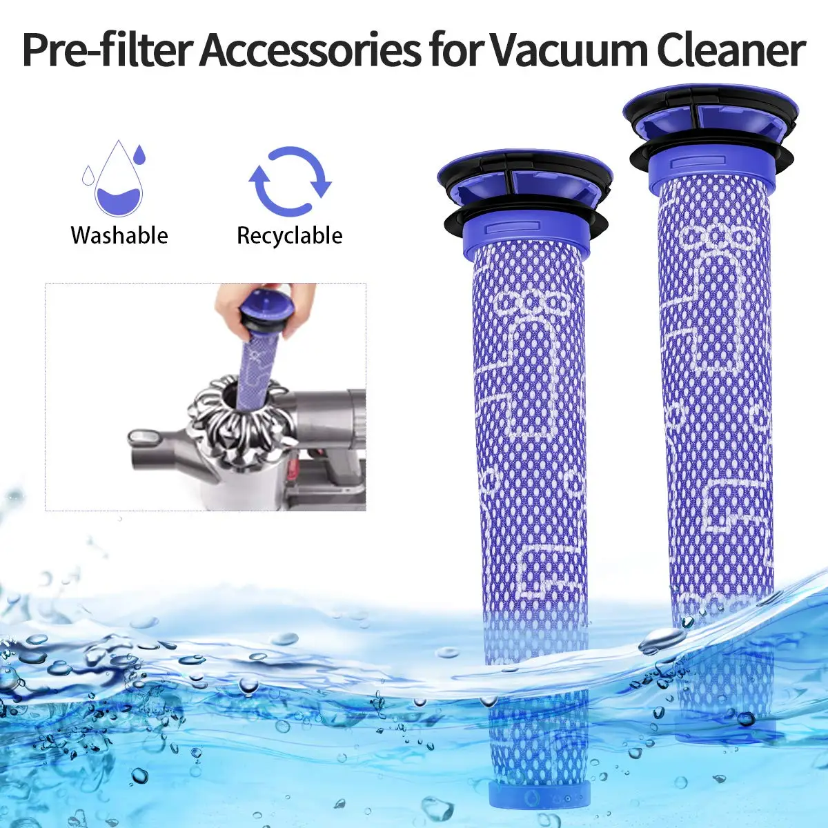 Yh5 Replacement Battery for Dyson V8, 21,6V 2.4Ah LiIon Longer