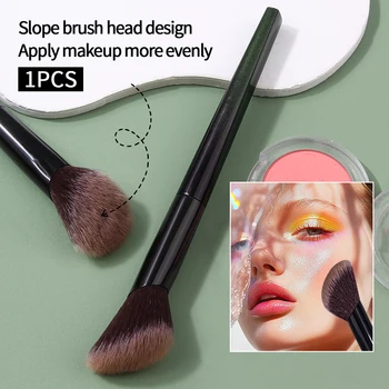 New 1PCS angled contour brush, blush brush, highlight brush, multi-functional facial makeup brush, beginner's beauty tool 1
