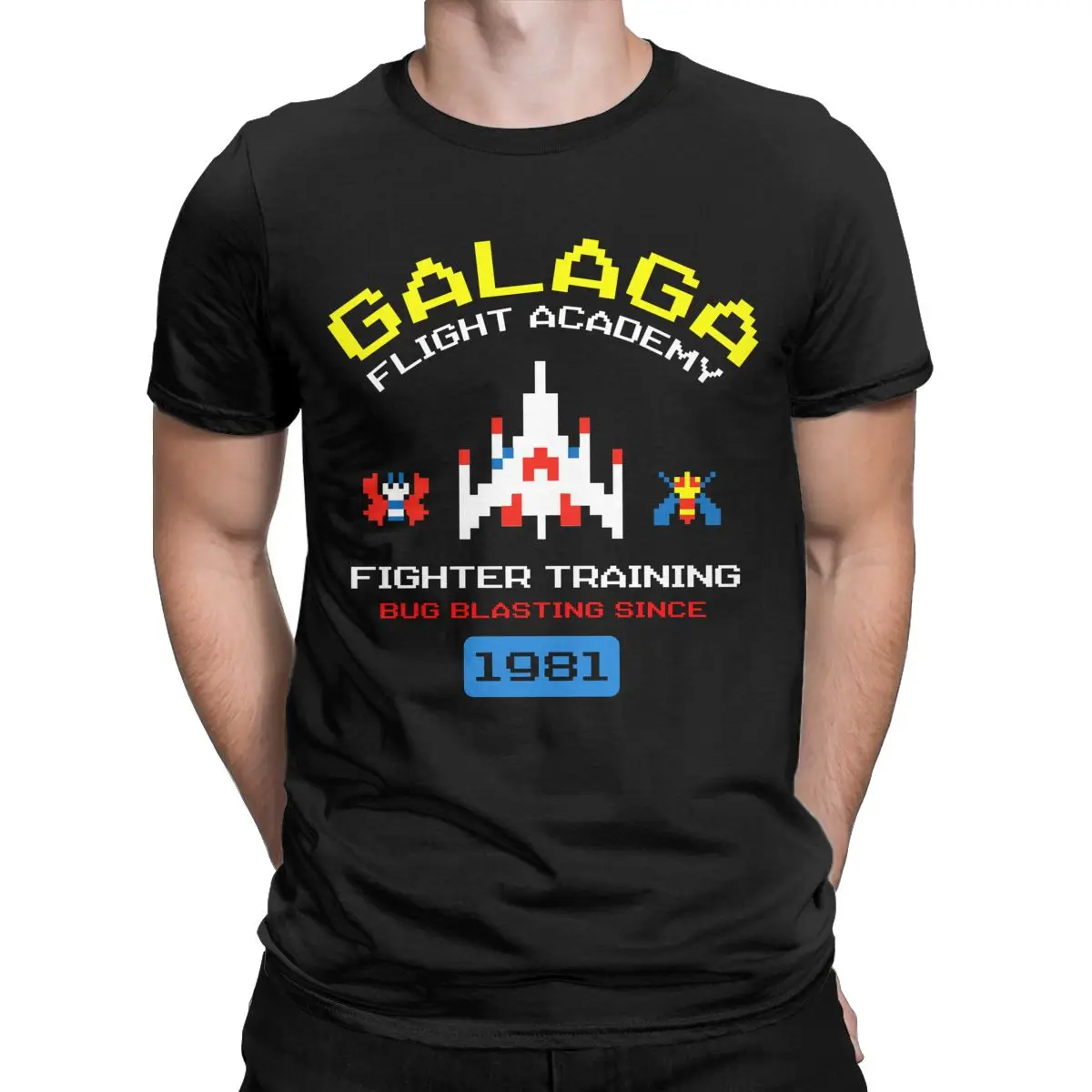 Cool Arcade Galaga Videogioco Retro Vintage Anni '80 Invader Space Gaming Alien T Shirt Per Uomo 100% Cotone Idea Regalo Vestiti