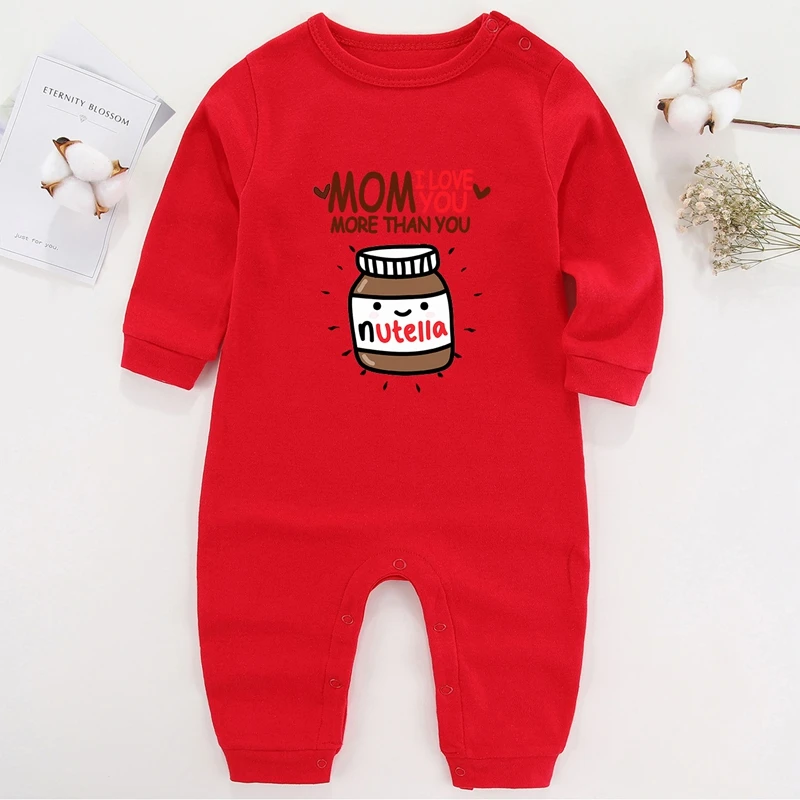 bright baby bodysuits	 Baby Boy Winter Clothes Ropa De Bebe Niña Infant Outfits Cotton Baby Girl Romepr Mom I Love You More Than You Nutella Costume Baby Bodysuits for girl  Baby Rompers